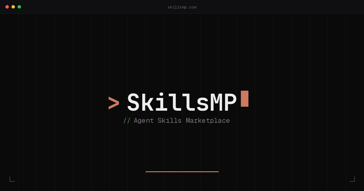 SkillsMP — каталог агентных скиллов для Claude Code и Codex, официальная обложка каталога